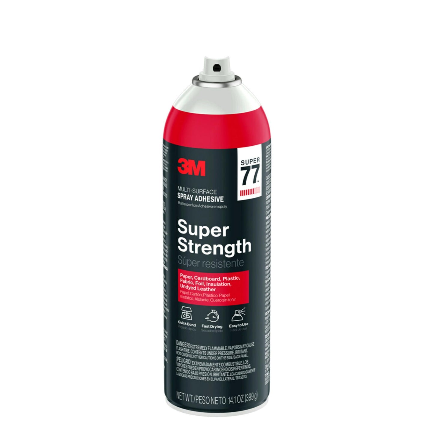 3M Super 77 Multi-Surface Spray Adhesive, 14.1 oz., Low VOC, Quick Bond, Fast Drying, Clear Finish for Foil, Foam, Paper, Metal, Plastic, Fabric, and Cardboard (77-NAT-EF)