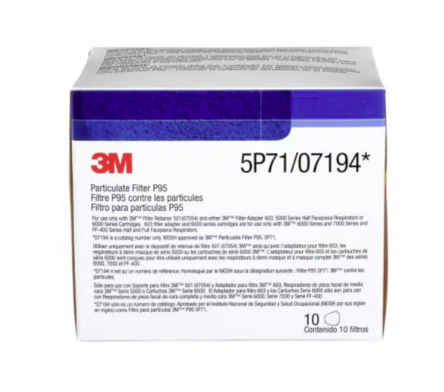 3M™ Particulate Filter,07194/5P71, P95, 10-pair box