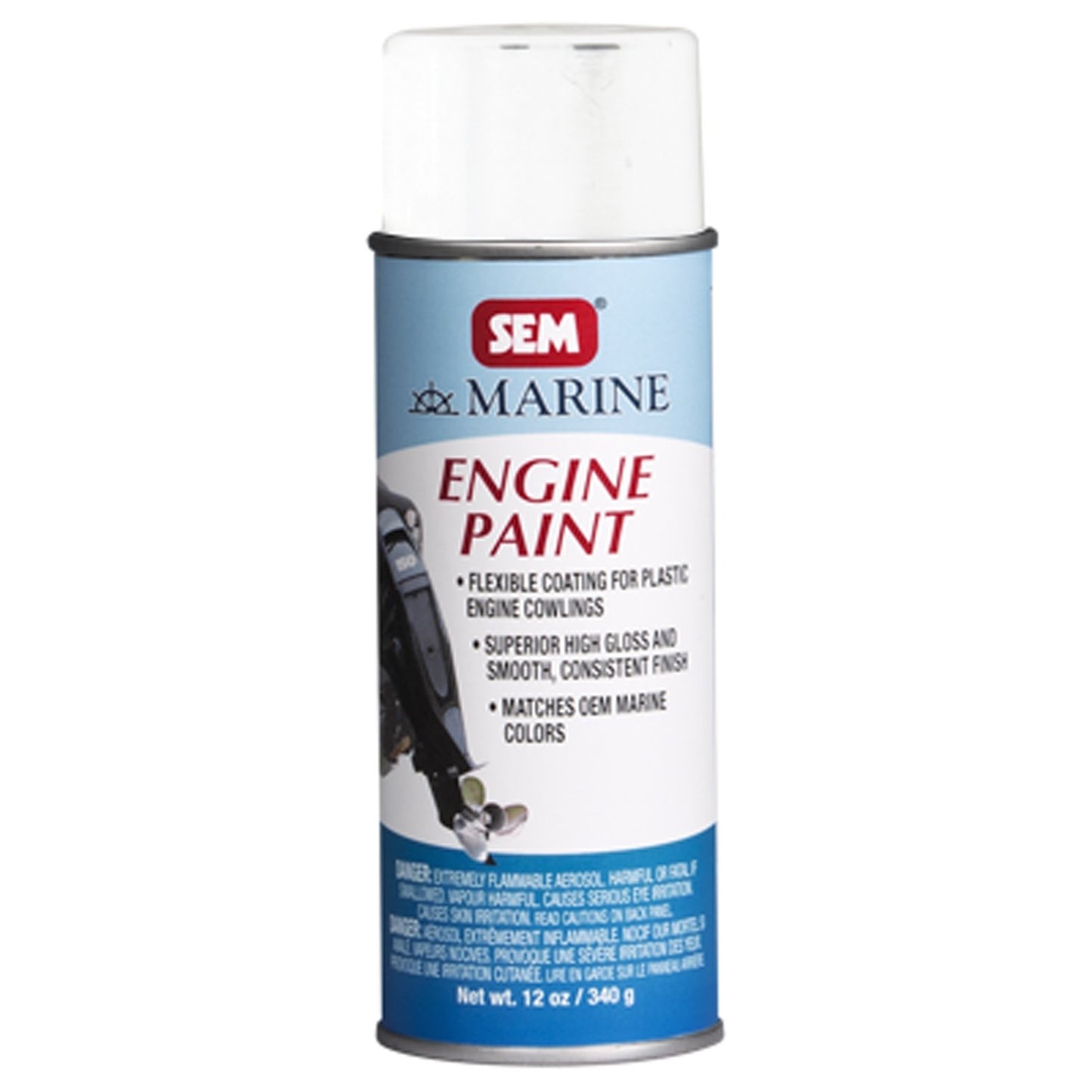 Sem M25503 ENGINE PAINT - EVINRUDE WHITE 16OZ