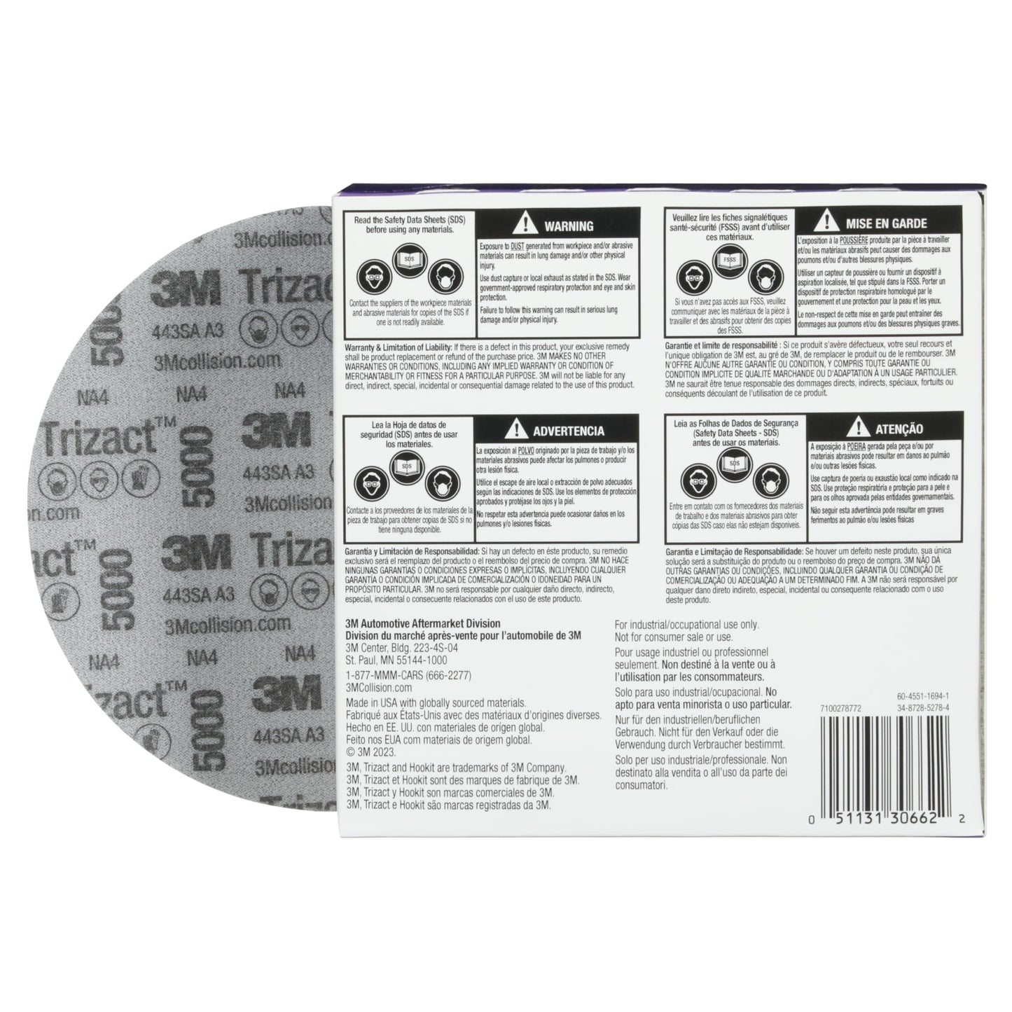 3M (30662) Hookit Trizact 6" 5000 Grit Foam Disc