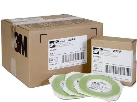 3M 233+ Scotch Performance Green Masking Tape, 26344, .25" (6 mm x 55 m)