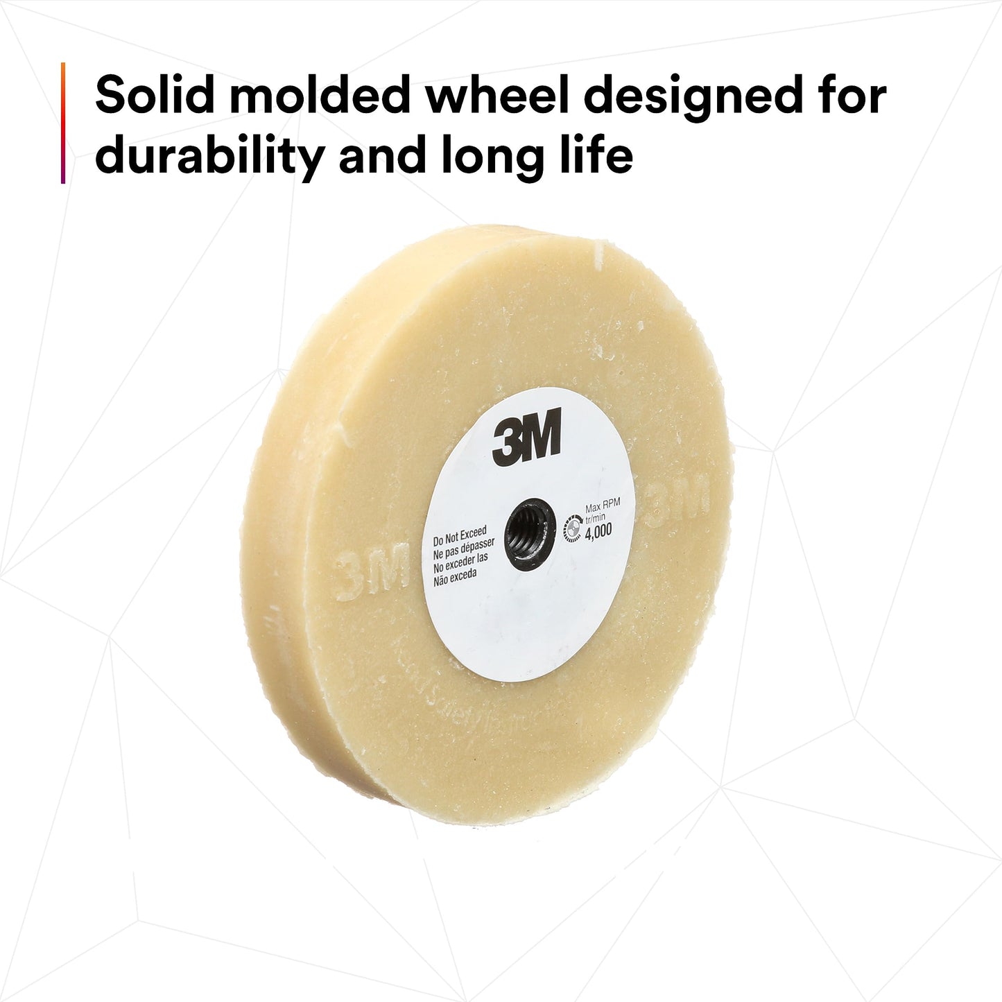 3M Stripe Off Wheel – Adhesive Remover – Eraser Wheel – Removes Decals, Stripes, Vinyl, Tapes and Graphics – 4” Diameter x 5/8” Thick – 3/8-16 Threaded Mandrel – 07498 – Pack of 1