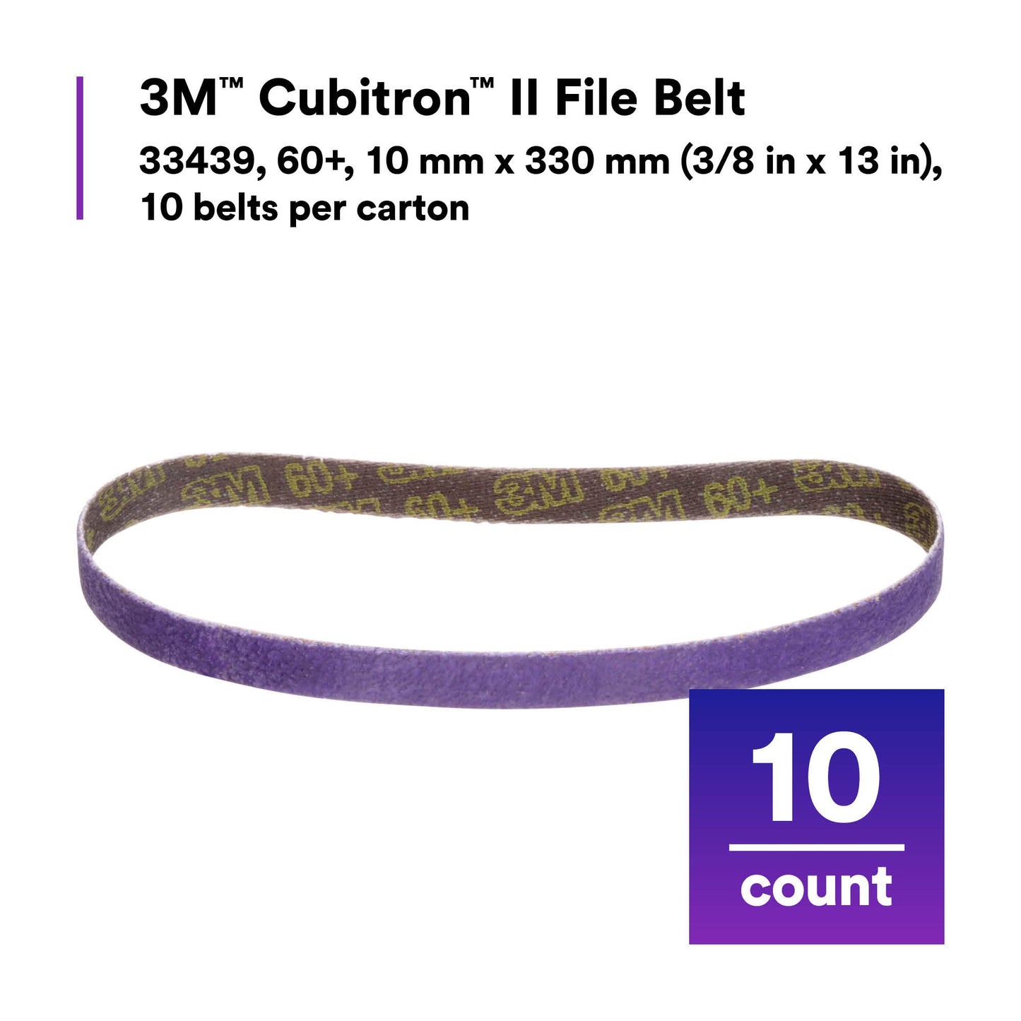 Cubitron 3M II File Belt, 10 Belts per Carton