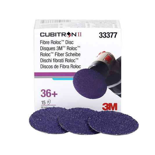 3M Cubitron II Roloc Fibre Disc 786C, 33377, 2 in, 36+, 15 Discs, Grinding, Weld Blending, Deburring, for Automotive