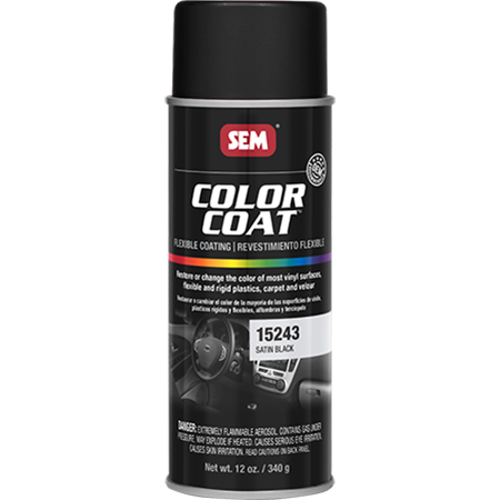 SEM Products Color Coat  15243 Satin Black Aerosol 16 oz