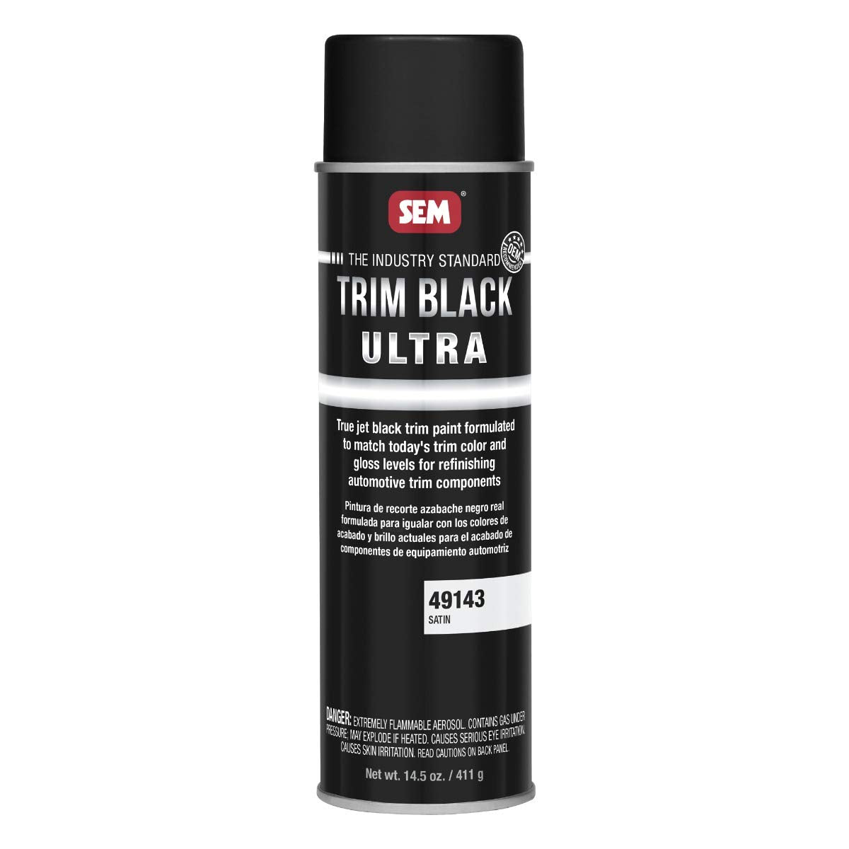 SEM 49143 Trim Black Ultra Satin Automotive Spray Aerosol - 20 Oz Can