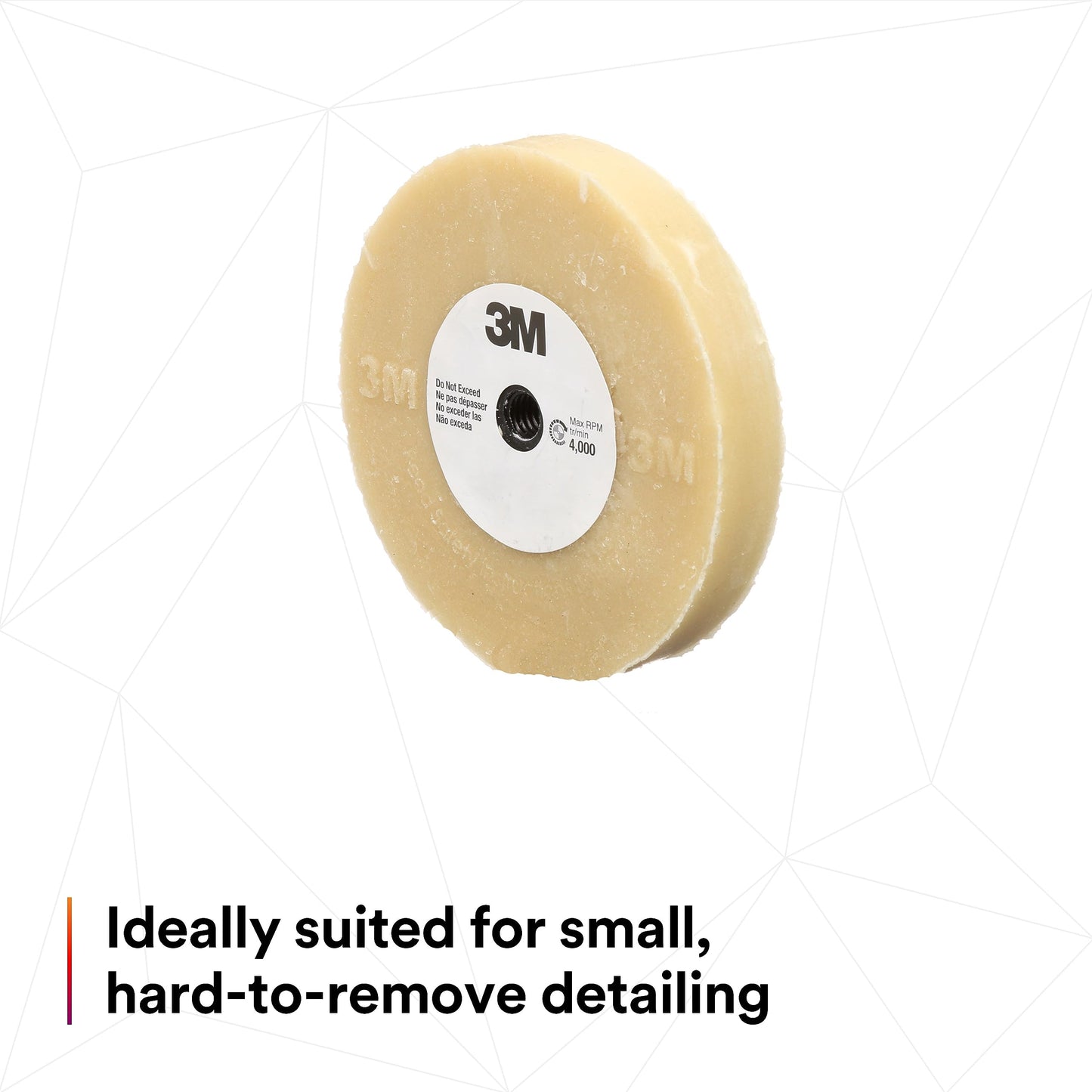 3M Stripe Off Wheel – Adhesive Remover – Eraser Wheel – Removes Decals, Stripes, Vinyl, Tapes and Graphics – 4” Diameter x 5/8” Thick – 3/8-16 Threaded Mandrel – 07498 – Pack of 1